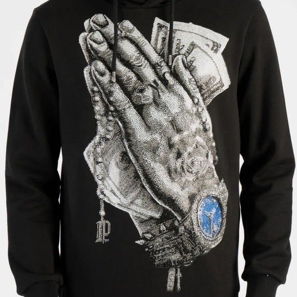 Left Point Black Graphic Hoodie for Men New - Picture 9 of 9